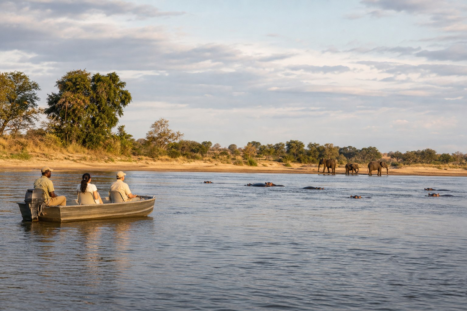 Ruhige Bootssafari auf dem Rufiji mit Flusspferden und Elefanten im Nyerere Nationalpark